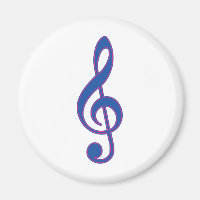 Neon Blue Treble Clef