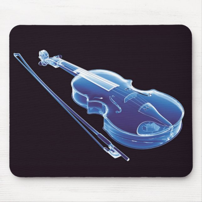 Neon Blue Violin Mouse Pad (Front)