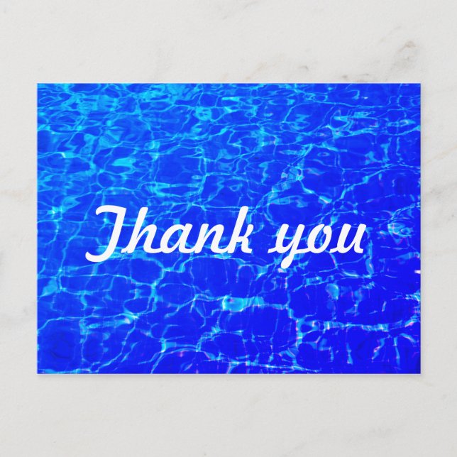 Neon Blue Waters Swimming Pools Patterns Thank You Postcard (Front)