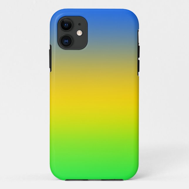  Neon blue, yellow, green gradient, ombre. Case-Mate iPhone Case (Back)