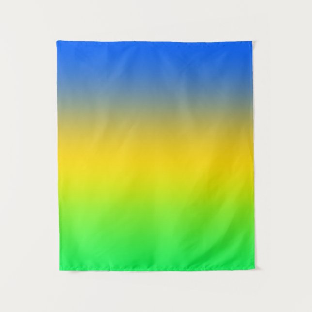  Neon blue, yellow, green gradient, ombre. Tapestry (Front)