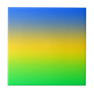  Neon blue, yellow, green gradient, ombre. Tile