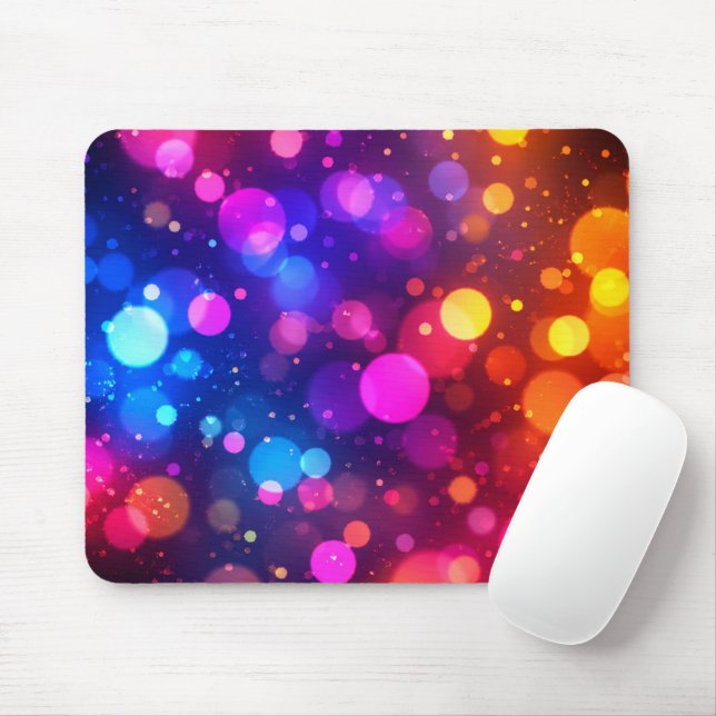 Neon Bokeh Lights Abstract Mouse Pad (With Mouse)
