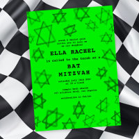 NEON Bold Watercolor Star of David Bar Bat Mitzvah