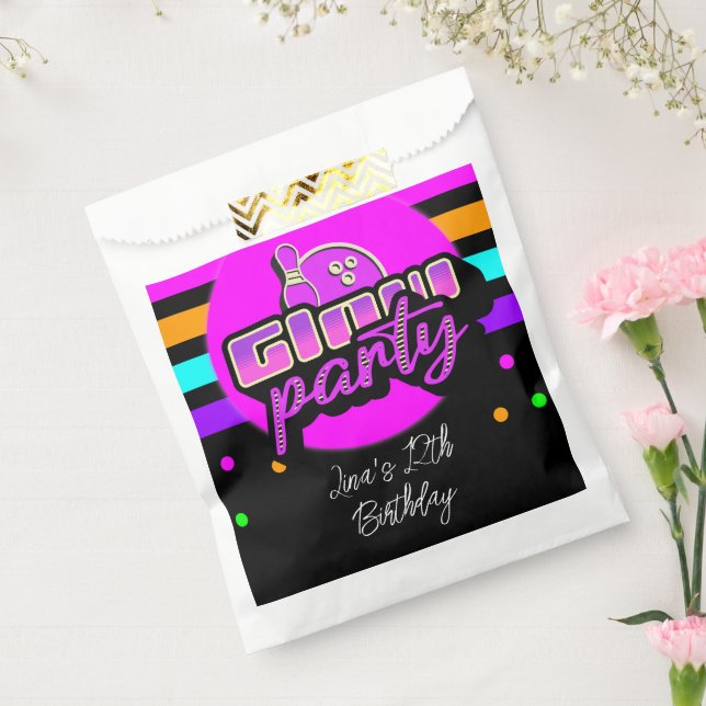 Neon Bowling Party Bash Birthday Party Favour Bags (Sealed)