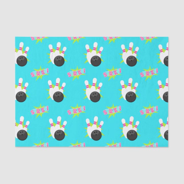 Neon Bowling Party Tissue Paper (Front)