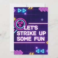 Neon Bowling Strike Up Some Fun Birthday