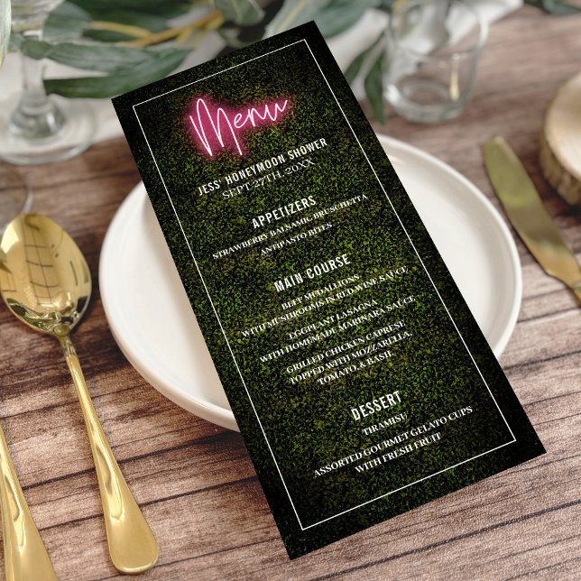 Neon Boxwood Greenery Party Shower Wedding Menu (Creator Uploaded)