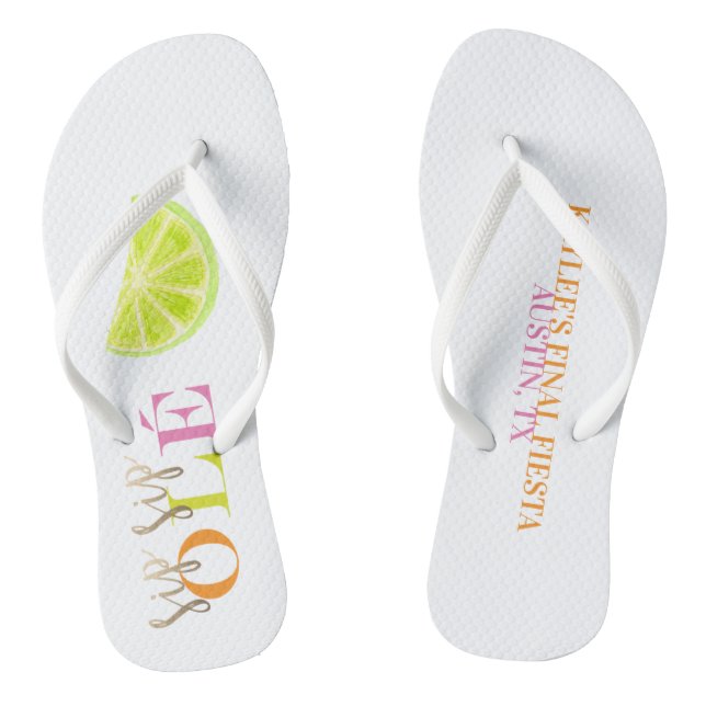 Neon Bridal Final Fiesta Sip Sip Ole Bachelorette Jandals (Footbed)