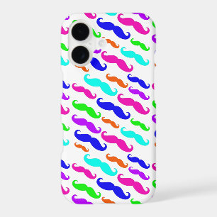 Neon bright colourful moustache iPhone 7 case