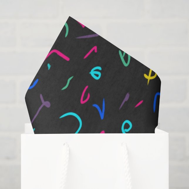 Neon Bright Marks on Black  Tissue Paper (Gift Bag)
