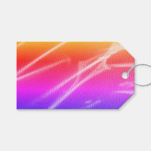 Neon bright orange red streaks rainbow colours gift tags