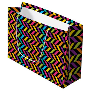 Neon Bright trendy fashion colourful design 1 Large Gift Bag