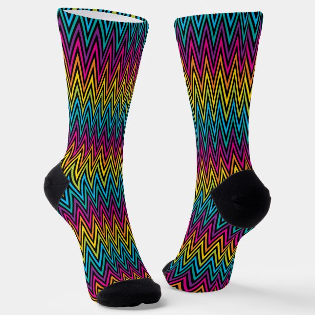 Neon Bright trendy fashion colourful design Socks (Angled)