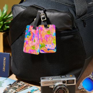 Neon Brights Abstract Painting Luggage Tag