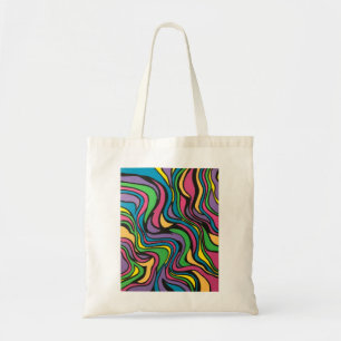 Neon Brook-Hand Painted Abstract Art Tote Bag