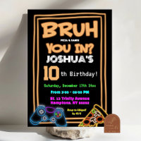 Neon Bruh In You Pizza and Games Birthday