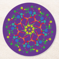 Neon Bubble Orbs Mandala on Deep Purple
