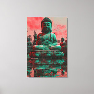 Neon Buddha Canvas Print