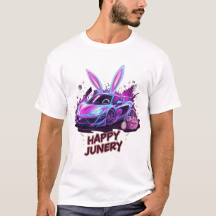 Neon Bunny-Drive   "Happy Junery" T-Shirt Design