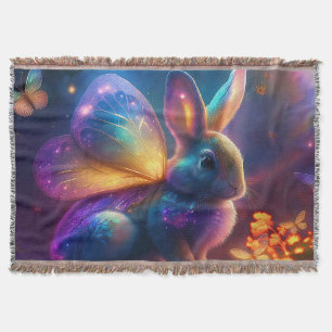 Neon Bunny Throw Blanket
