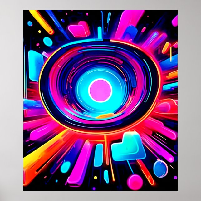 Neon Burst: Abstract Energy Poster (Front)