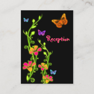 Neon Butterflies & Flowers Enclosure Card