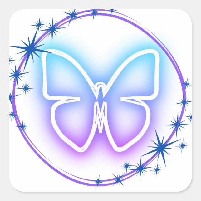 Neon Butterfly Sticker (Front)