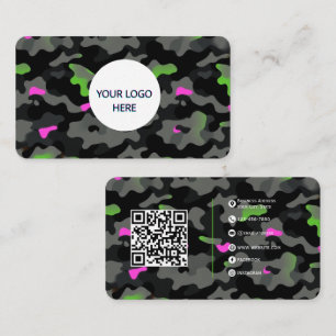 Neon Camo  – Fully Customizable & Bold Design Business Card