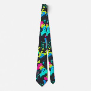 Neon Camouflage Pattern Tie