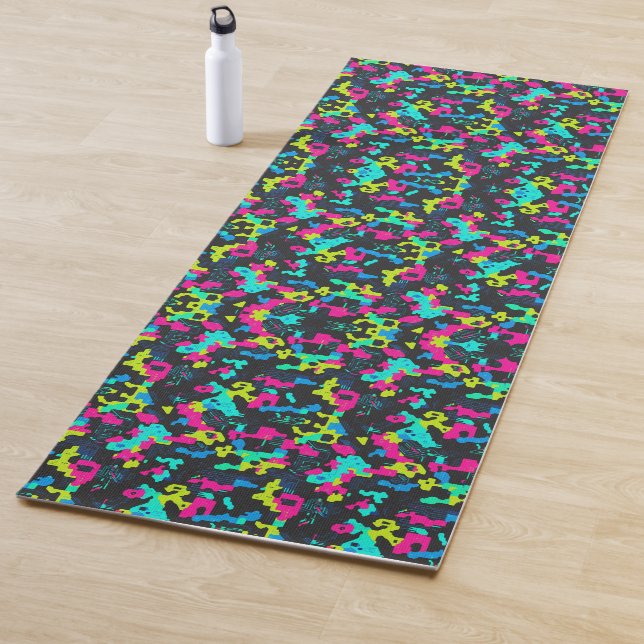 Neon Camouflage Pattern Yoga Mat (In Situ)