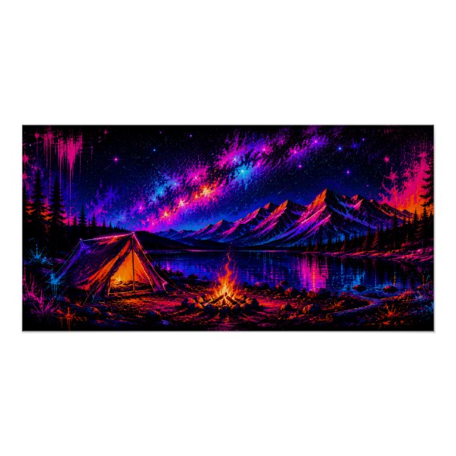 Neon Camping Poster (Front)