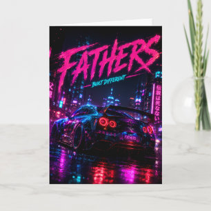 Neon Car Father's Day Greeting Card