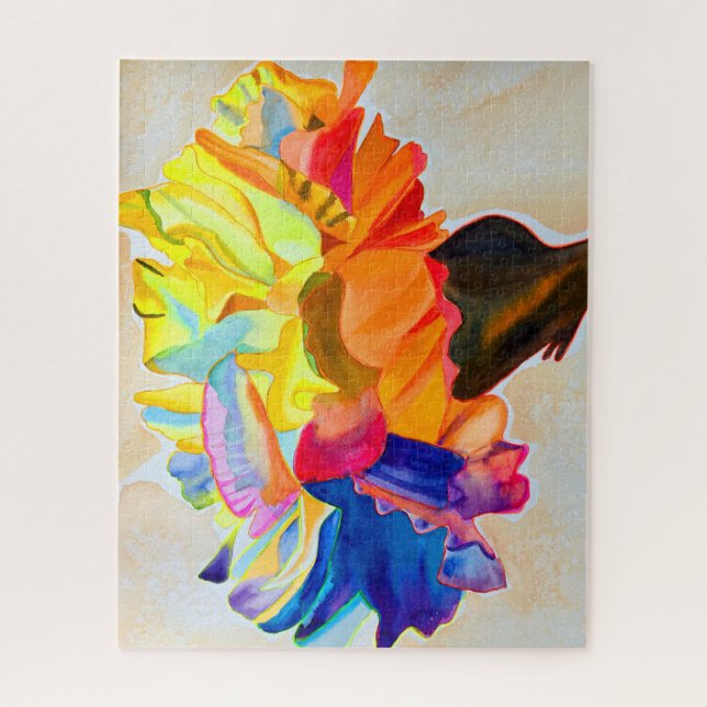 Neon Carnation watercolor flower Jigsaw Puzzle (Vertical)