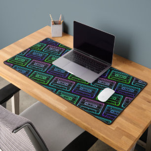Neon Cassette Desk Mat – Green Blue