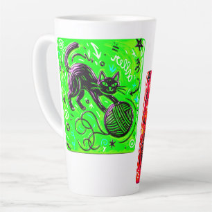 Neon Cat Coffee Latte Mug