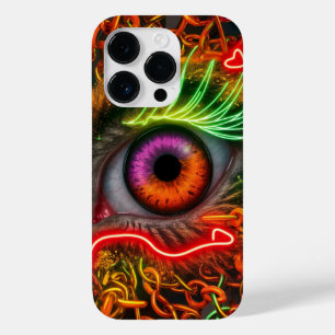 Neon Cat Eye Artwork: Vibrant Colours, Patterns Case-Mate iPhone 14 Pro Case