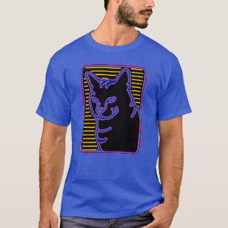 Neon Cat Glow Retro Vaporwave Feline boy T-Shirt