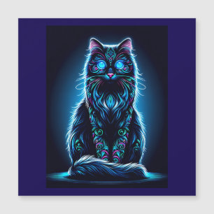 Neon Cat Vivid Background-97948 Magnetic Invitation