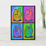 Neon Chanukah Card<br><div class="desc">Neon Chanukah card includes happy holiday message that is perfect to send to your friends and family. Message can be customised and personalised!</div>
