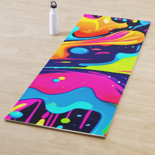Neon Chaos Liquid Colour Explosion Yoga Mat