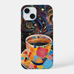 Neon Charlie Chameleon, Textile Rainforest Collage iPhone 15 Case