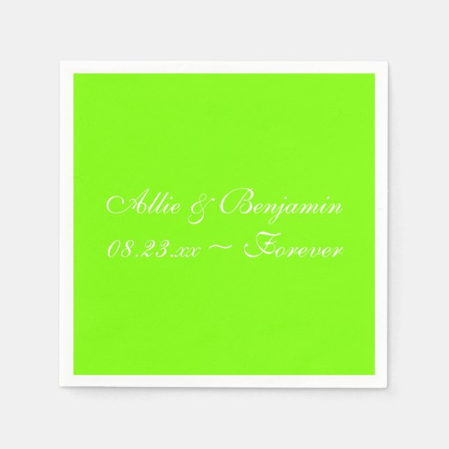 Neon Chartreuse Cool Solid Colour Napkins (Front)