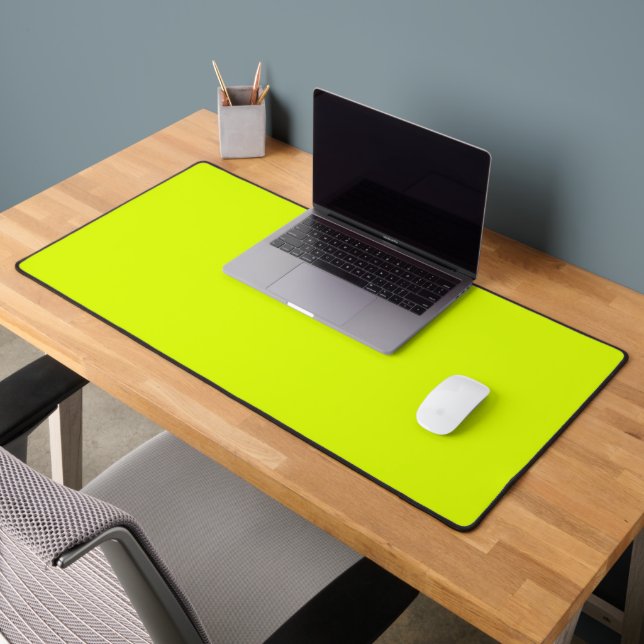 Neon Chartreuse Solid Colour | Classic  Desk Mat (Office 2)