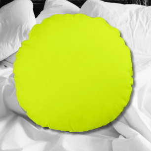 Neon Chartreuse Solid Colour   Classic Round Cushion