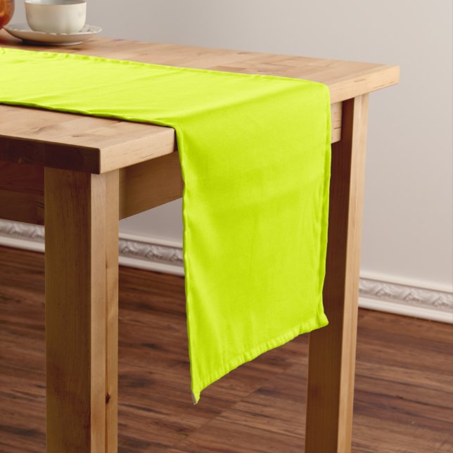 Neon Chartreuse Solid Colour | Trendy Colour Short Table Runner (In Situ)
