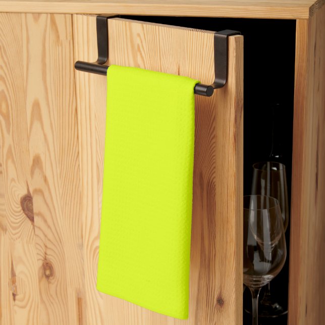 Neon Chartreuse Solid Colour | Trendy Colour Tea Towel (Thirds Fold)