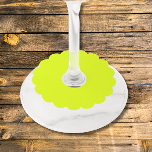 Neon Chartreuse Solid Colour   Trendy Colour Wine Glass Tag