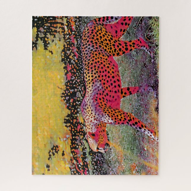 Neon Cheetah Jigsaw Puzzle (Vertical)