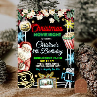 Neon Christmas Movie Night Kids Birthday Party